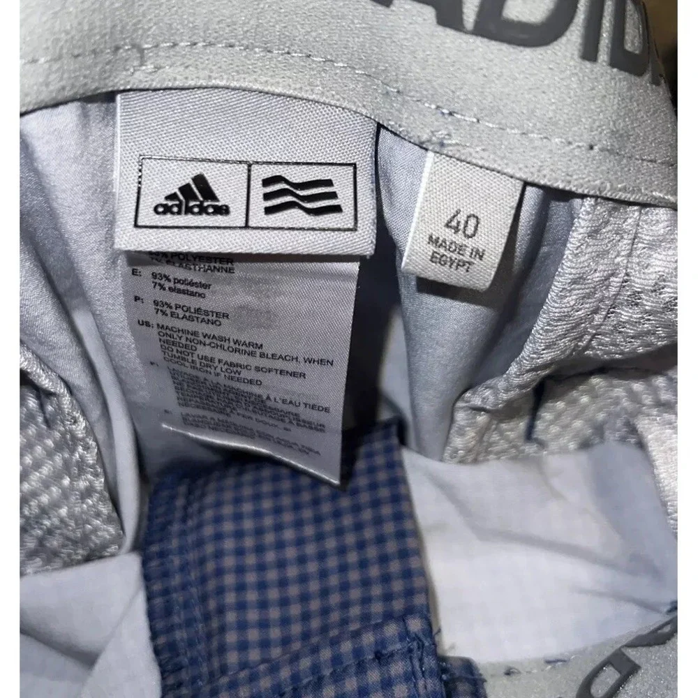Adidas Men's Golf Shorts Stretch Performance Blue Check Size‎ 40